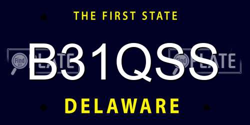B31QSS Delaware License Plate
