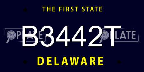 B3442T Delaware License Plate