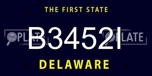 B3452I Delaware License Plate