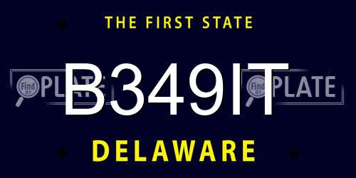B349IT Delaware License Plate