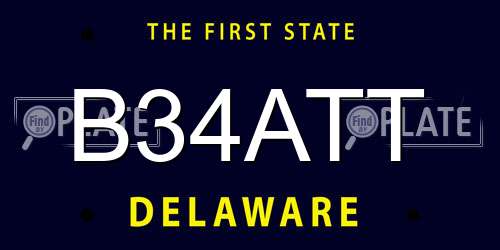 B34ATT Delaware License Plate