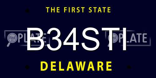 B34STI Delaware License Plate