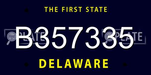 B357335 Delaware License Plate