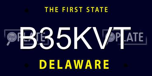 B35KVT Delaware License Plate