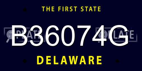 B36074G Delaware License Plate