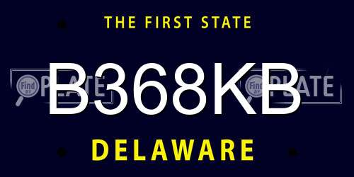 B368KB Delaware License Plate