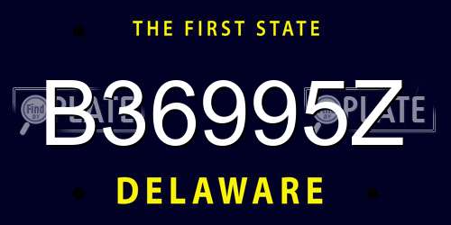 B36995Z Delaware License Plate