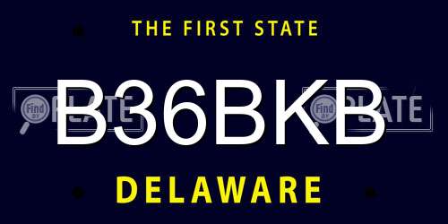 B36BKB Delaware License Plate