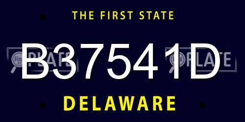 B37541D Delaware License Plate