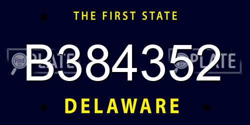 B384352 Delaware License Plate