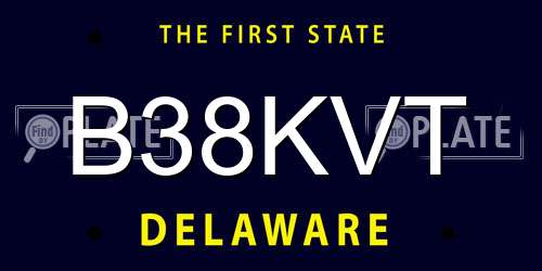 B38KVT Delaware License Plate