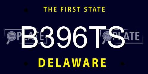 B396TS Delaware License Plate