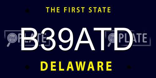 B39ATD Delaware License Plate