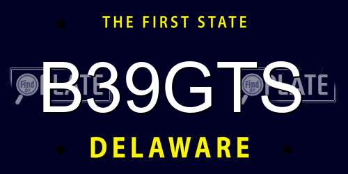 B39GTS Delaware License Plate