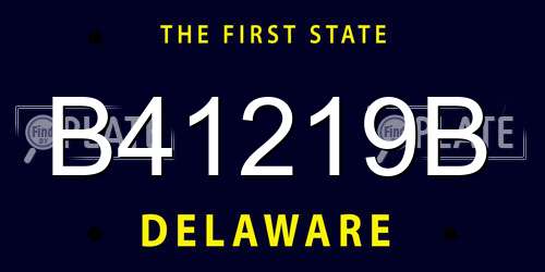 B41219B Delaware License Plate