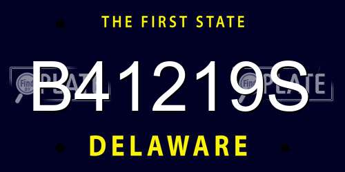 B41219S Delaware License Plate