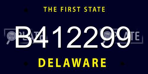 B412299 Delaware License Plate