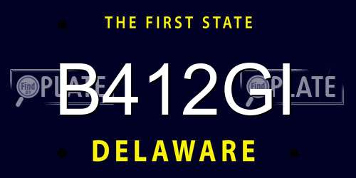 B412GI Delaware License Plate