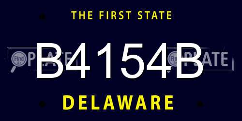 B4154B Delaware License Plate