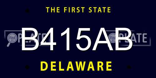 B415AB Delaware License Plate