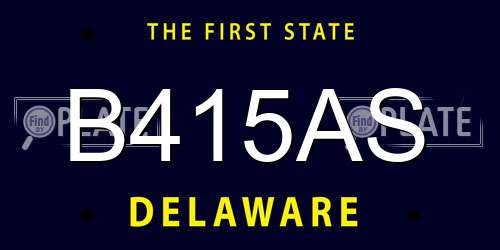 B415AS Delaware License Plate