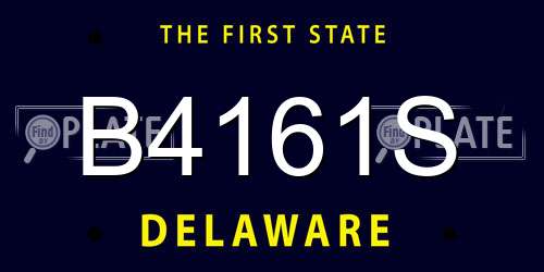 B4161S Delaware License Plate