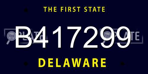 B417299 Delaware License Plate