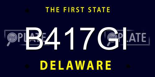 B417GI Delaware License Plate