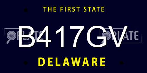 B417GV Delaware License Plate