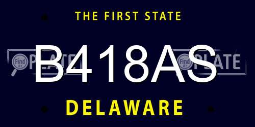 B418AS Delaware License Plate