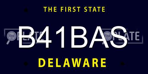 B41BAS Delaware License Plate