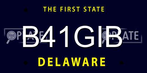 B41GIB Delaware License Plate