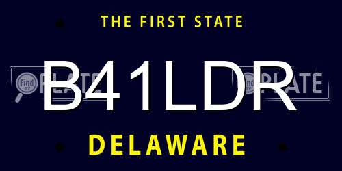 B41LDR Delaware License Plate
