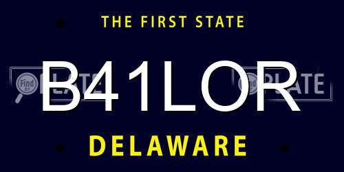 B41LOR Delaware License Plate