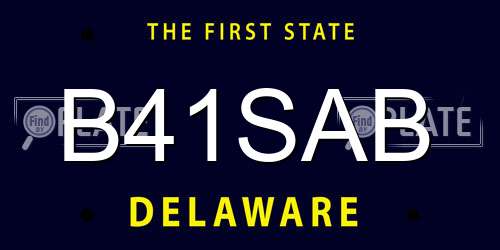 B41SAB Delaware License Plate