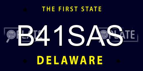B41SAS Delaware License Plate