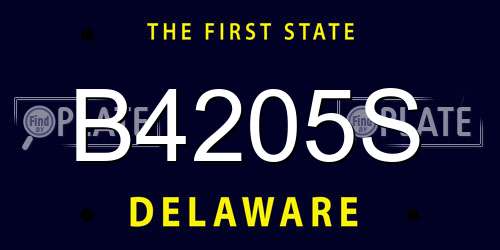 B4205S Delaware License Plate