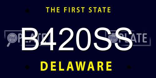 B420SS Delaware License Plate