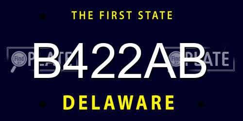 B422AB Delaware License Plate