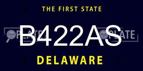 B422AS Delaware License Plate