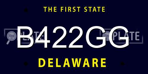 B422GG Delaware License Plate
