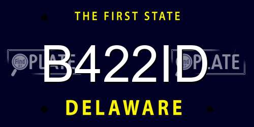 B422ID Delaware License Plate