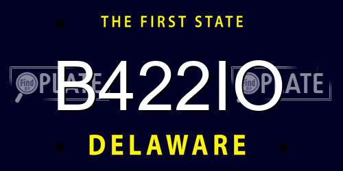 B422IO Delaware License Plate