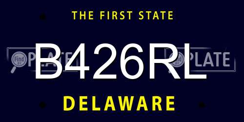 B426RL Delaware License Plate