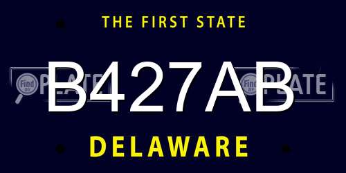 B427AB Delaware License Plate