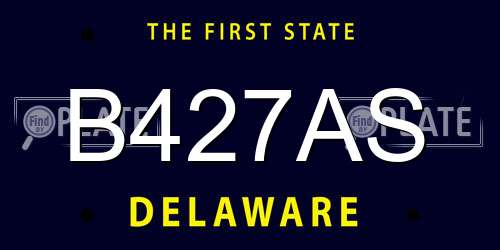 B427AS Delaware License Plate