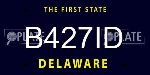B427ID Delaware License Plate
