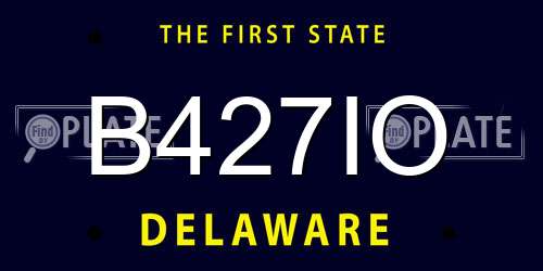 B427IO Delaware License Plate