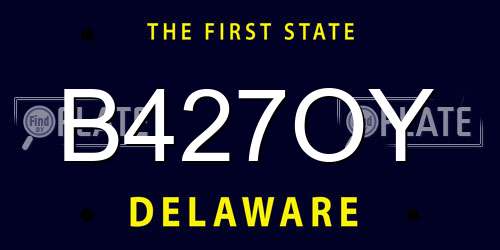 B427OY Delaware License Plate