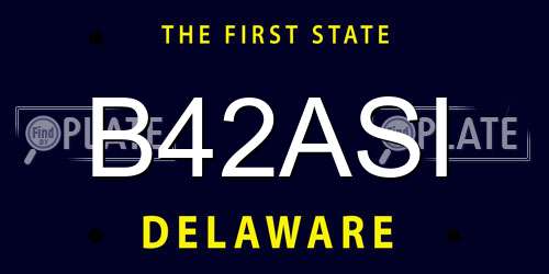 B42ASI Delaware License Plate